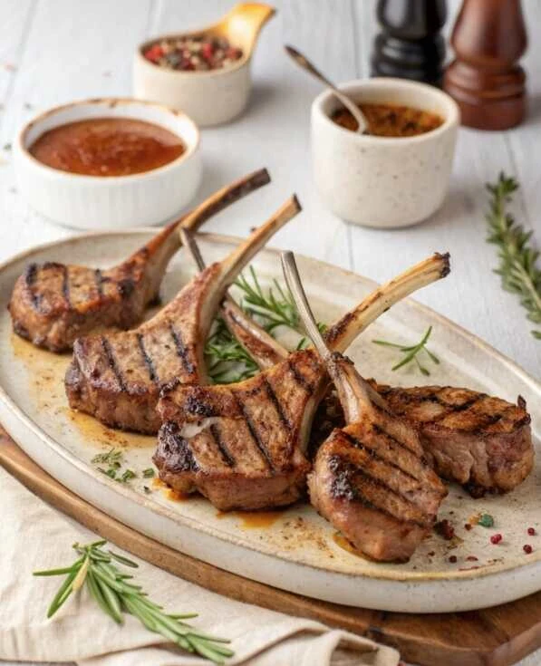 Gegrilde lamskoteletten